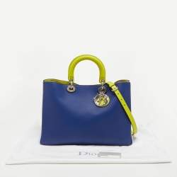 Pre Owned Dior Tri Color Leather Large Diorissimo Shopper Tote