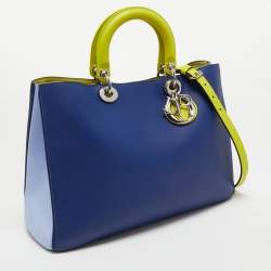 Pre Owned Dior Tri Color Leather Large Diorissimo Shopper Tote
