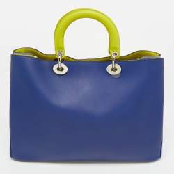 Pre Owned Dior Tri Color Leather Large Diorissimo Shopper Tote