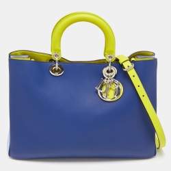 Pre Owned Dior Tri Color Leather Large Diorissimo Shopper Tote