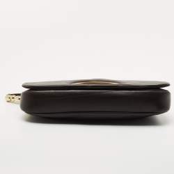 Pre Owned Dior Dark Brown Leather Malice Shoulder Bag