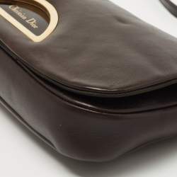 Pre Owned Dior Dark Brown Leather Malice Shoulder Bag