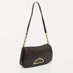 Pre Owned Dior Dark Brown Leather Malice Shoulder Bag