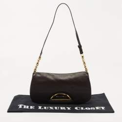 Pre Owned Dior Dark Brown Leather Malice Shoulder Bag