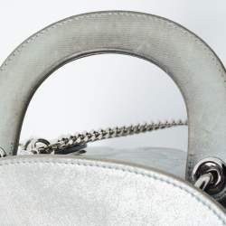 Dior Mint Green Cannage Shimmering Leather Mini Lady Dior Tote