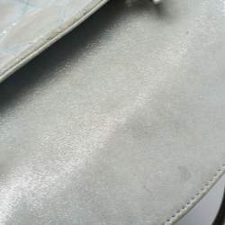 Dior Mint Green Cannage Shimmering Leather Mini Lady Dior Tote