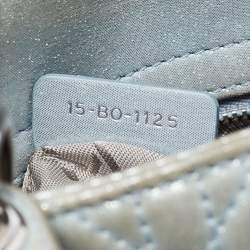 Dior Mint Green Cannage Shimmering Leather Mini Lady Dior Tote
