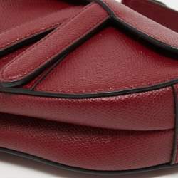 Pre Owned Dior Red Leather Mini Saddle Bag