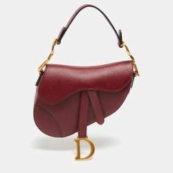 Dior Red Leather Mini Saddle Bag