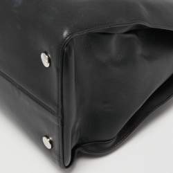 Pre Owned Dior Black Leather Large Dior Addict Shopper Tote