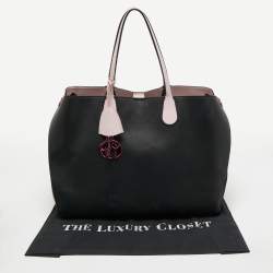 Pre Owned Dior Black Leather Large Dior Addict Shopper Tote
