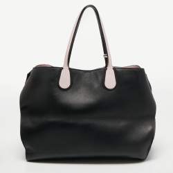 Pre Owned Dior Black Leather Large Dior Addict Shopper Tote