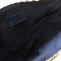 Dior Navy Blue Canvas Saddle Clutch Bag 