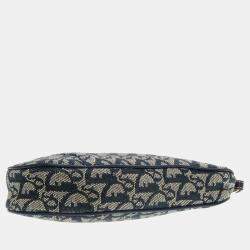 Dior Navy Blue Canvas Saddle Clutch Bag 