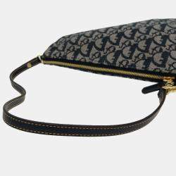 Dior Navy Blue Canvas Saddle Clutch Bag 