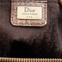 Pre Owned Dior Grey/Silver Python and Leather Limited Edition 026 Jeanne Frame Satchel