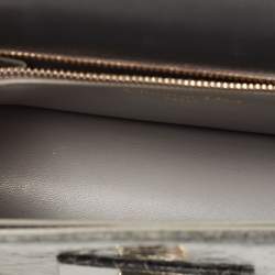 Pre Owned Dior Green Crackled Patent Leather Mini Diorama Chain Bag