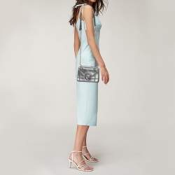 Pre Owned Dior Green Crackled Patent Leather Mini Diorama Chain Bag