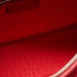 Pre Owned Dior Red Cannage Patent Leather Large Lady Dior Tote