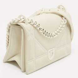 Pre Owned Dior Off White Leather Small Diorama Shoulder Bag