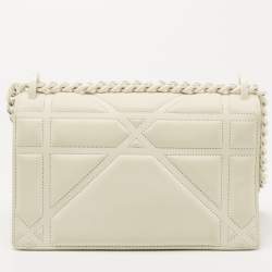 Pre Owned Dior Off White Leather Small Diorama Shoulder Bag