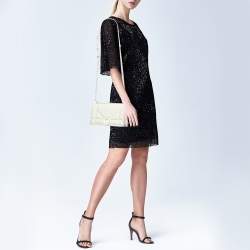 Pre Owned Dior Off White Leather Small Diorama Shoulder Bag