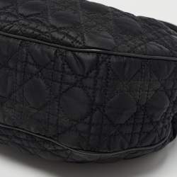 Pre Owned Dior Black Cannage Nylon and Leather Charming Hobo