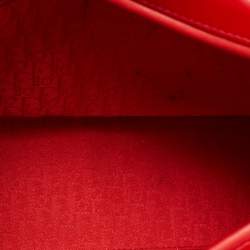 Pre Owned Dior Red Cannage Patent Leather Large Lady Dior Tote