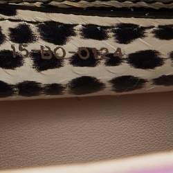 Pre Owned Dior Multicolor Cannage Leather and Water Snake Medium Lady Dior Tote