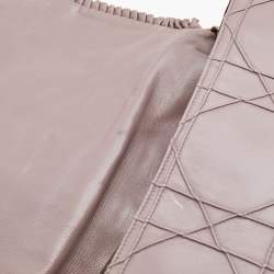 Pre Owned Dior Taupe Grey Leather New Lock Ruffle Flap Bag