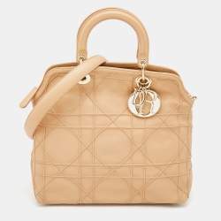 Pre Owned Dior Beige Cannage Leather Granville Tote