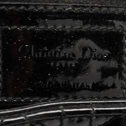 Pre Owned Dior Black Cannage Patent Leather Extra Large Lady Dior Tote
