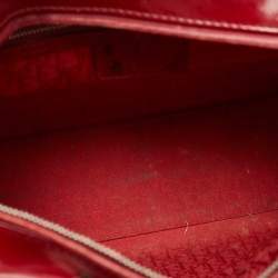 Pre Owned Dior Red Cannage Patent Leather Large Lady Dior Tote