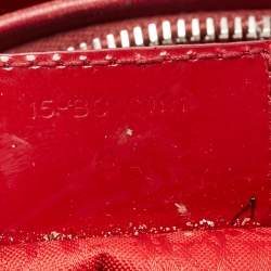 Pre Owned Dior Red Cannage Patent Leather Large Lady Dior Tote
