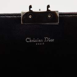 Pre Owned Dior Blue Washed Metallic Leather Miss Dior Promenade Wallet on Chain