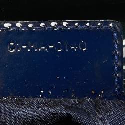 Pre Owned Dior Blue Cannage Patent Leather Large Lady Dior Tote