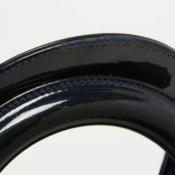 Pre Owned Dior Blue Cannage Patent Leather Large Lady Dior Tote