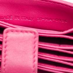 Pre Owned Dior Pink Cannage Leather 5 Gusset Card Holder