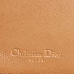 Pre Owned Dior Beige/Brown Oblique Canvas and Leather Saddle Wallet