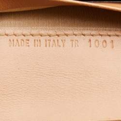 Pre Owned Dior Beige/Brown Oblique Canvas and Leather Saddle Wallet