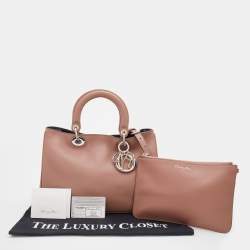 Dior Old Peach Leather Medium Diorissimo Tote