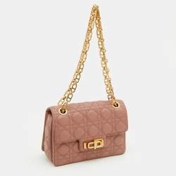 Pre Owned Dior Dark Beige Cannage Leather Miss Dior CD Logo Lined Flap Bag