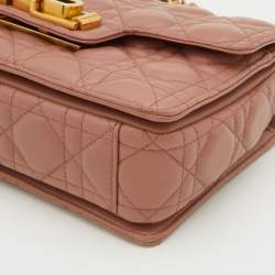 Pre Owned Dior Dark Beige Cannage Leather Miss Dior CD Logo Lined Flap Bag