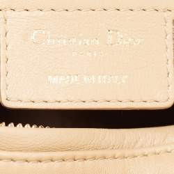Pre Owned Dior Beige Cannage Leather Medium Lady Dior Tote