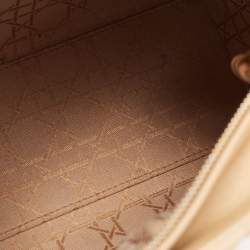Pre Owned Dior Beige Cannage Leather Medium Lady Dior Tote