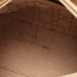 Pre Owned Dior Beige Cannage Leather Medium Lady Dior Tote
