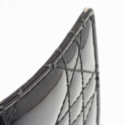 Dior Black Cannage Patent Leather Lady Dior Wallet On Chain
