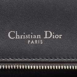 Pre Owned Dior Silver Micro Cannage Patent Leather Medium Diorama Shoulder Bag