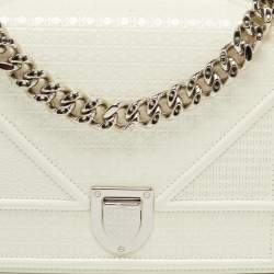 Pre Owned Dior White Patent Leather Small Diorama Shoulder Bag