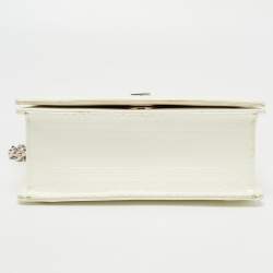 Pre Owned Dior White Patent Leather Small Diorama Shoulder Bag